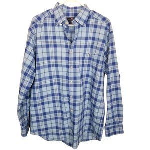 Vineyard Vines Mens L Blue Plaid Classic Fit Tucke